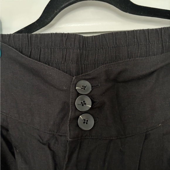 Enza costa black button down linen pants size medium - Picture 3 of 4